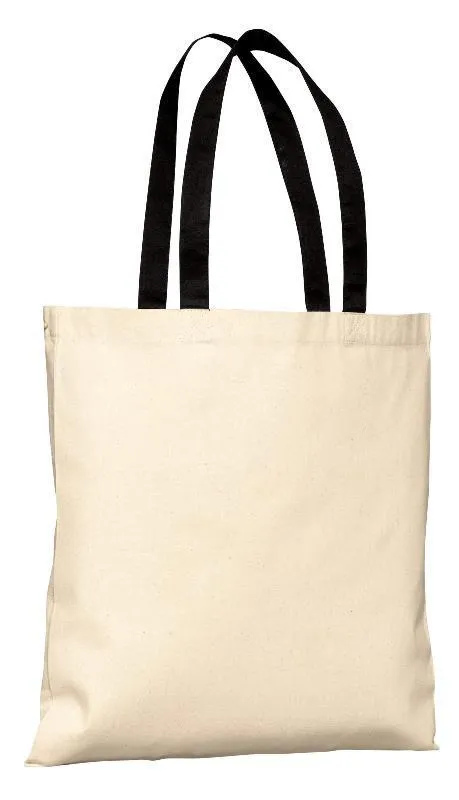 12 ct 100% Cotton Value Tote Bag with Contrast Handles - By Dozen