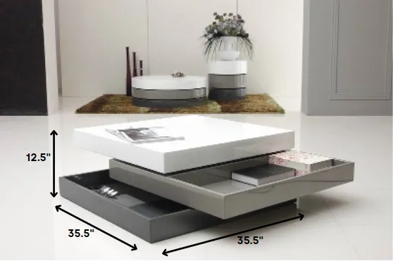 12.5' 3 Tone MDF Square Coffee Table By Homeroots