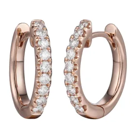 18K ROSE GOLD DIAMOND HOOPS