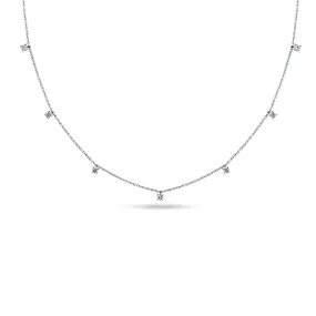 18K WHITE GOLD DIAMOND DANGLE NECKLACE