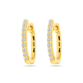 18K YELLOW GOLD SMALL DIAMOND HOOPS