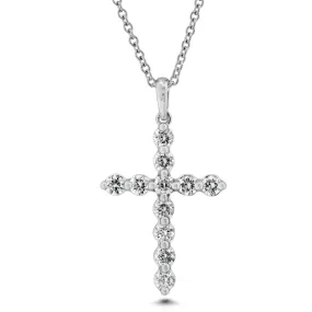 18KW DIAMOND CROSS .58CT