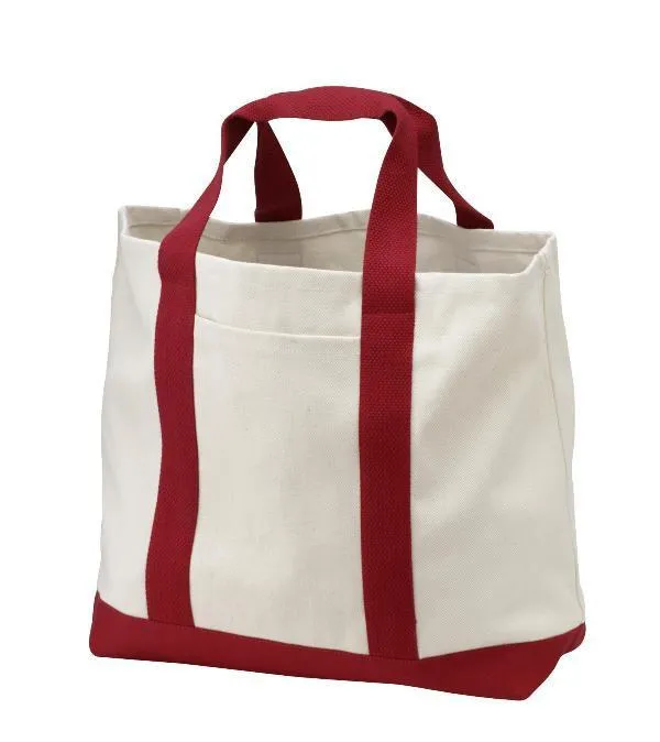 60 ct Heavy Canvas Twill Two Tone Shopping Tote Bag - By Case