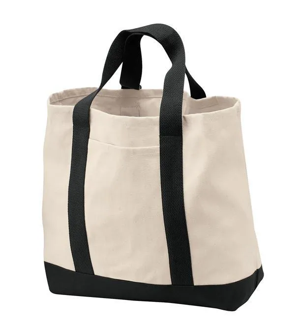 60 ct Heavy Canvas Twill Two Tone Shopping Tote Bag - By Case