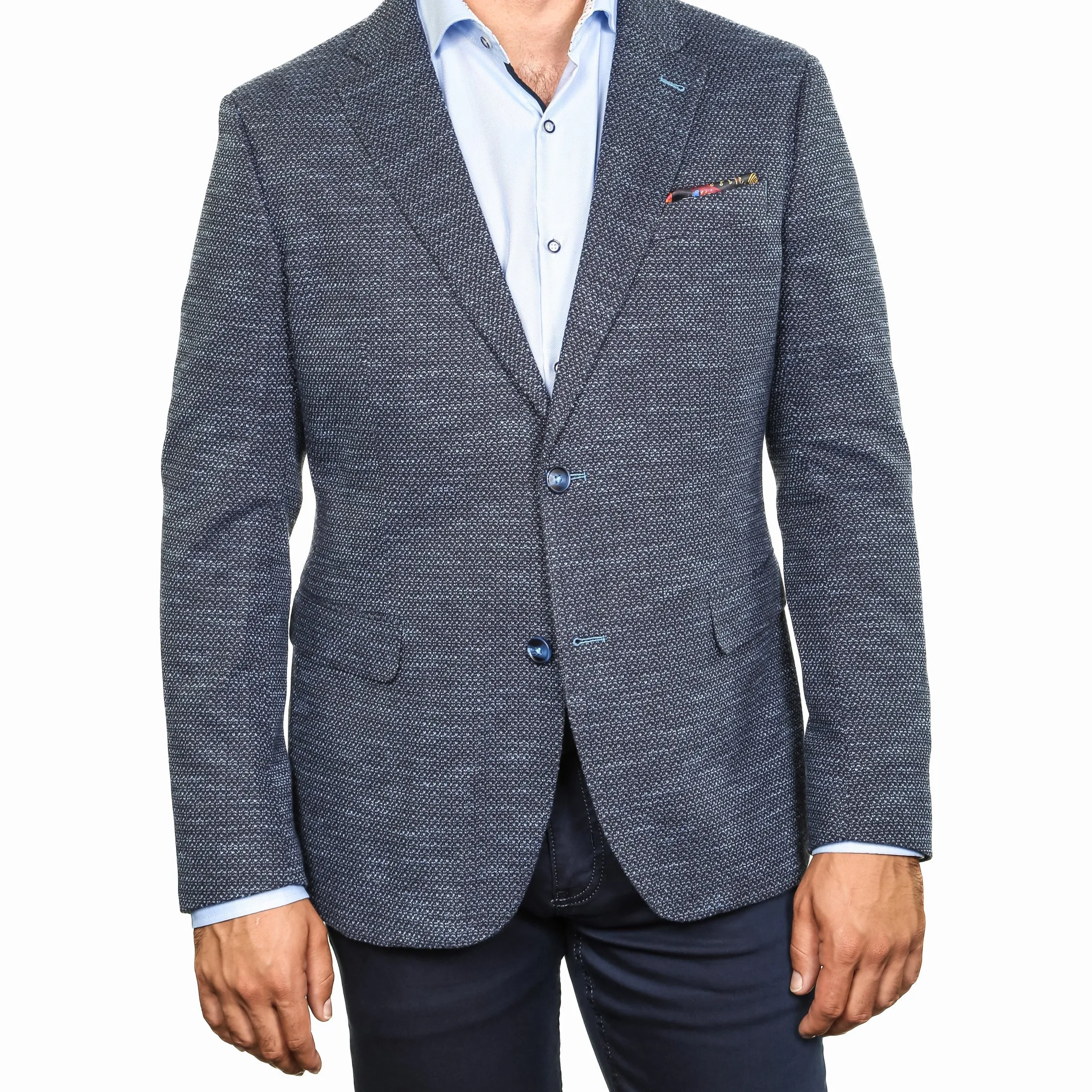 7 Downie St. - Lisbon Blue Cotton Knit Blazer