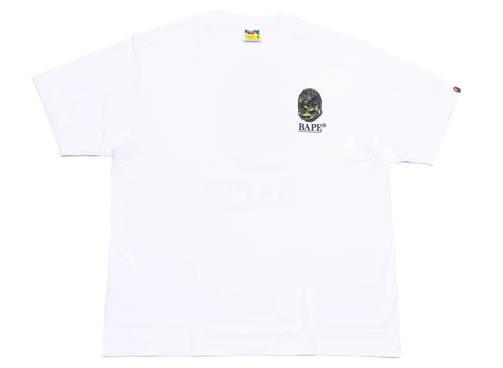 A Bathing Ape Camo Stone Ape Head Relaxed Fit Tee in White