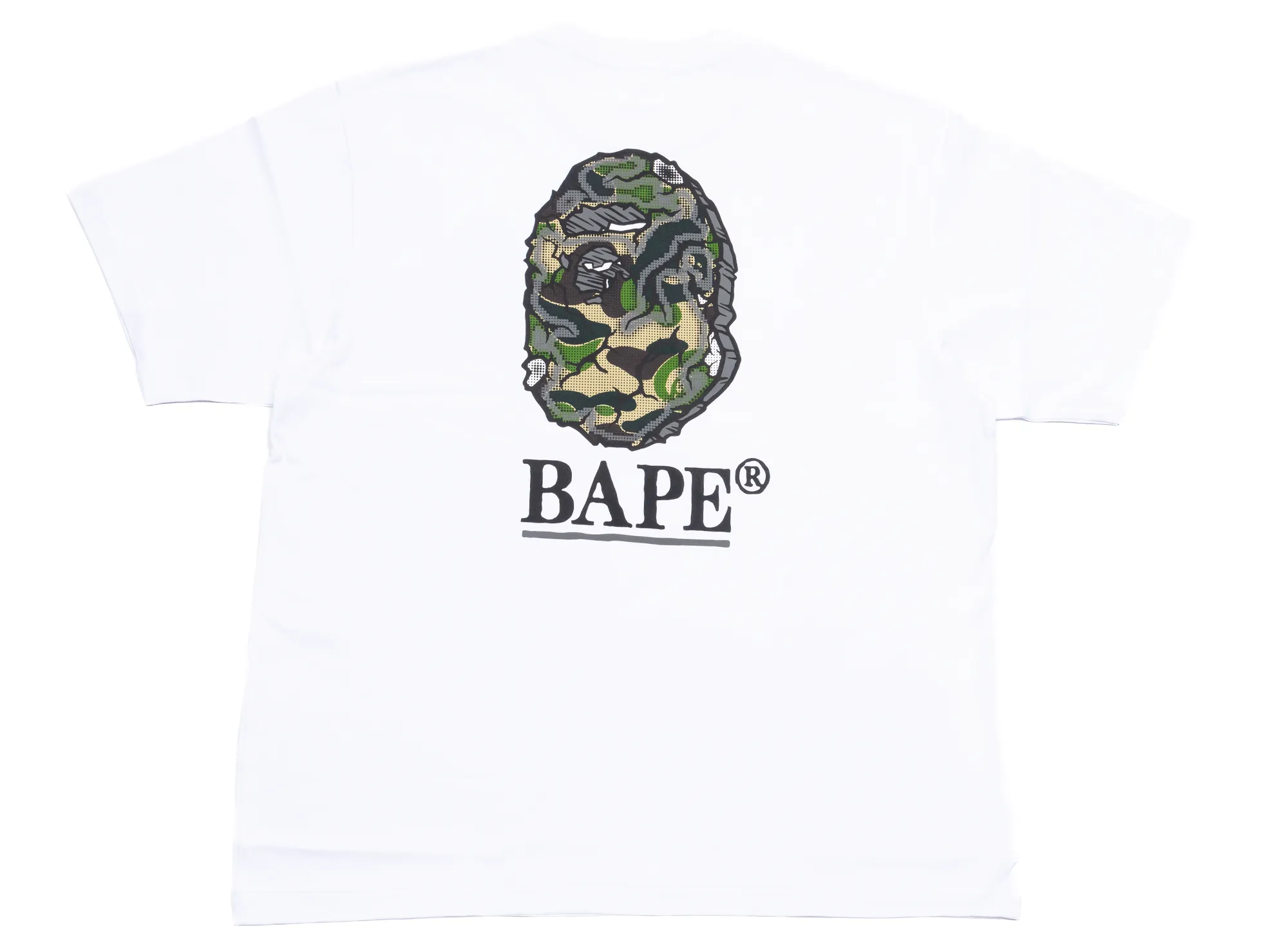 A Bathing Ape Camo Stone Ape Head Relaxed Fit Tee in White