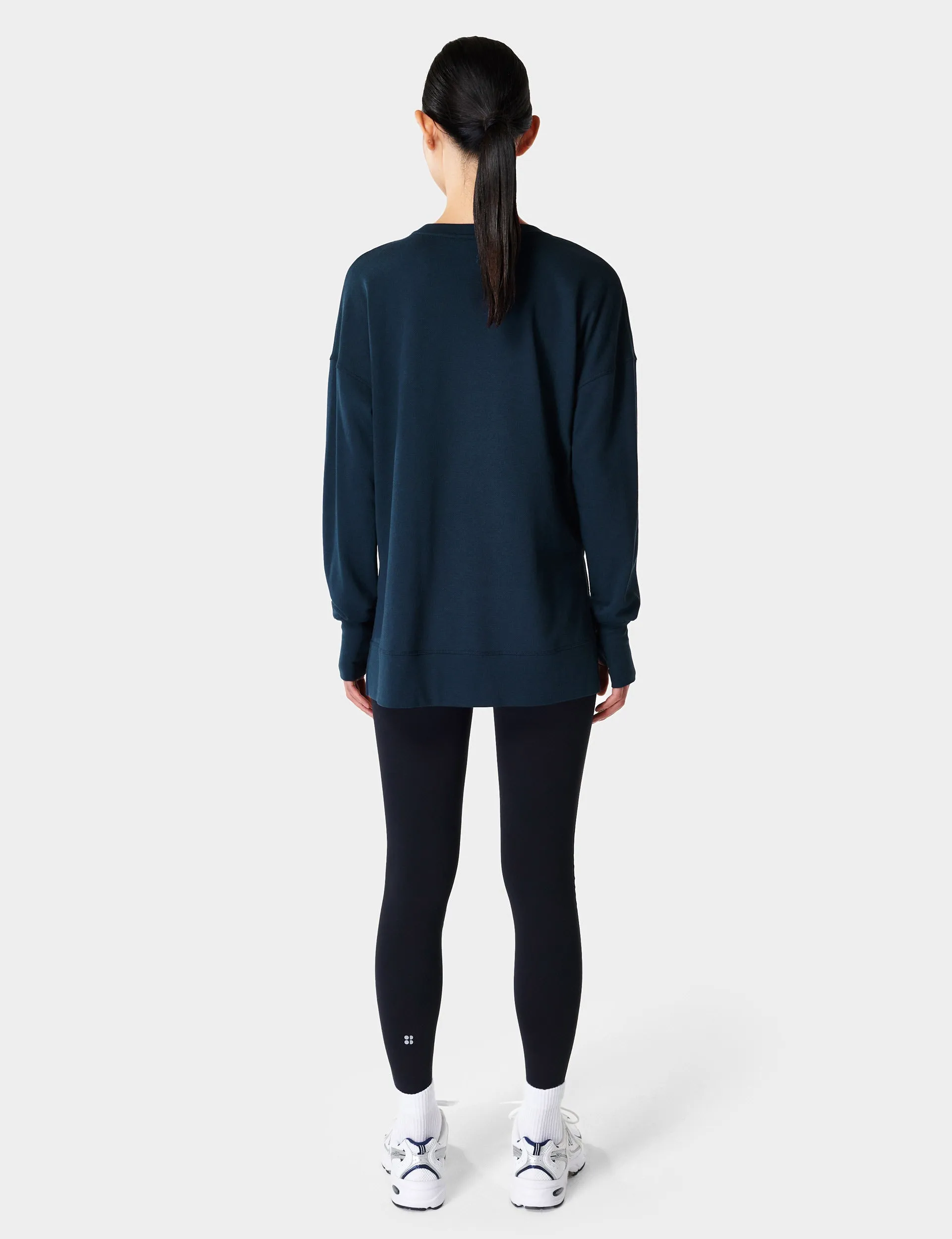 After Class Longline Sweatshirt - Navy Blue