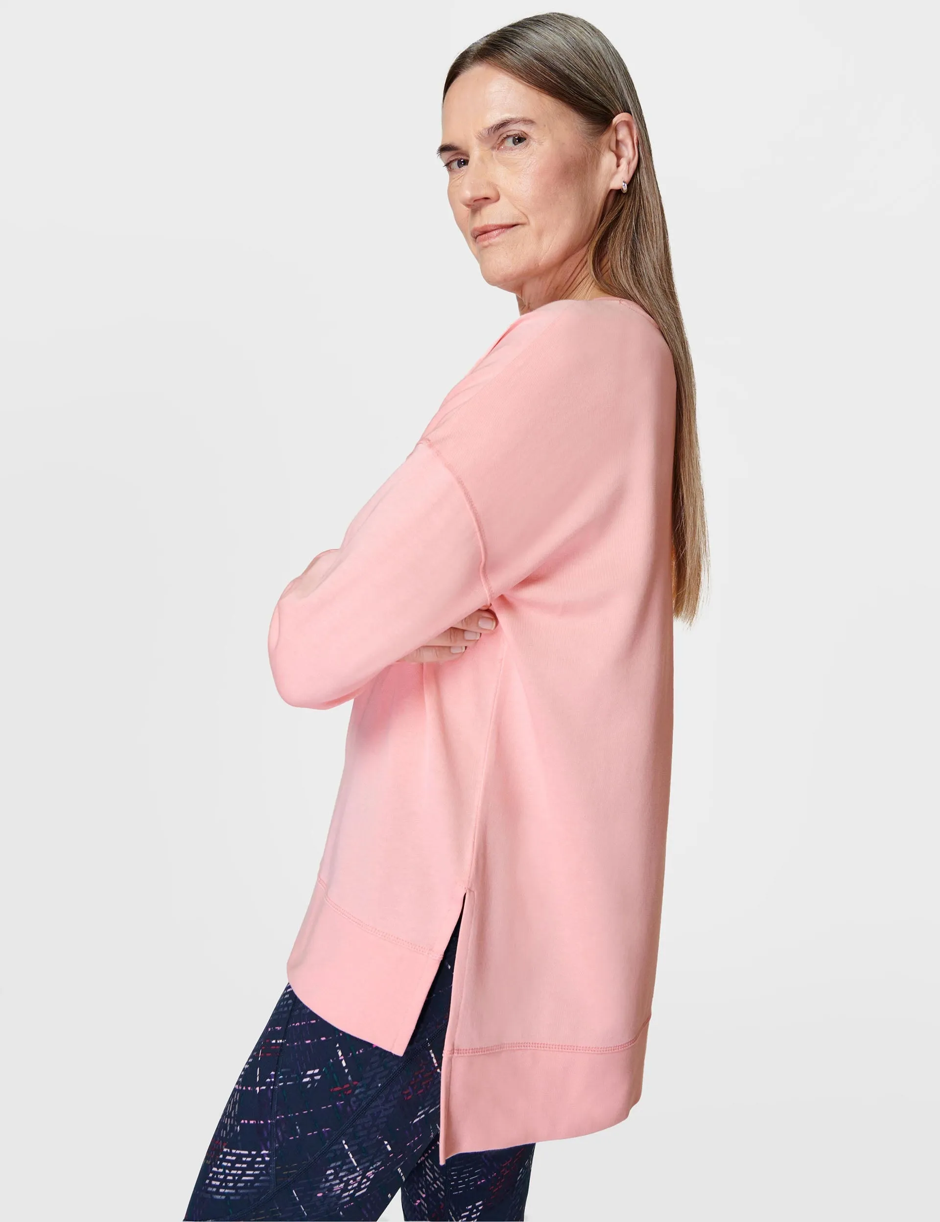 After Class Longline Sweatshirt - Soft Pink