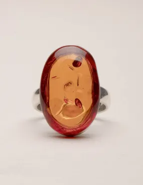 Amber Oval Ring - Adjustable Sizes 6-7