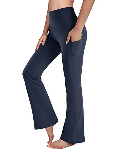 Amy Fashion - Cross High Waisted Bootcut Capris for Women Flare Yoga Pants