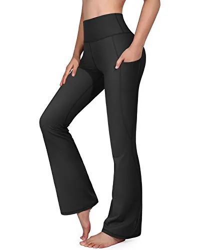 Amy Fashion - Cross High Waisted Bootcut Capris for Women Flare Yoga Pants