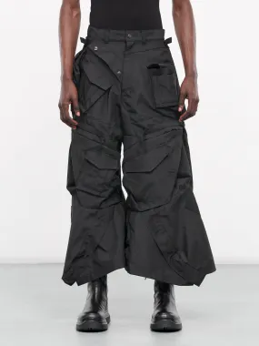 Asymmetric Cargo Pants (WM-P003-051-BLACK)