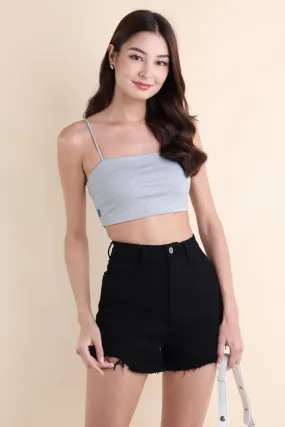 AVRIL PADDED CROP TOP IN GREY