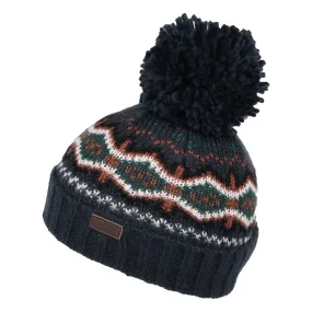 Barbour Hats Kids Case Fair Isle Bobble Hat - Navy Blue