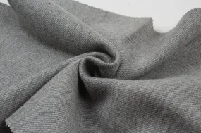 Bi-Color Soft Recycled Wool Twill for Coats - Double Face - Grey