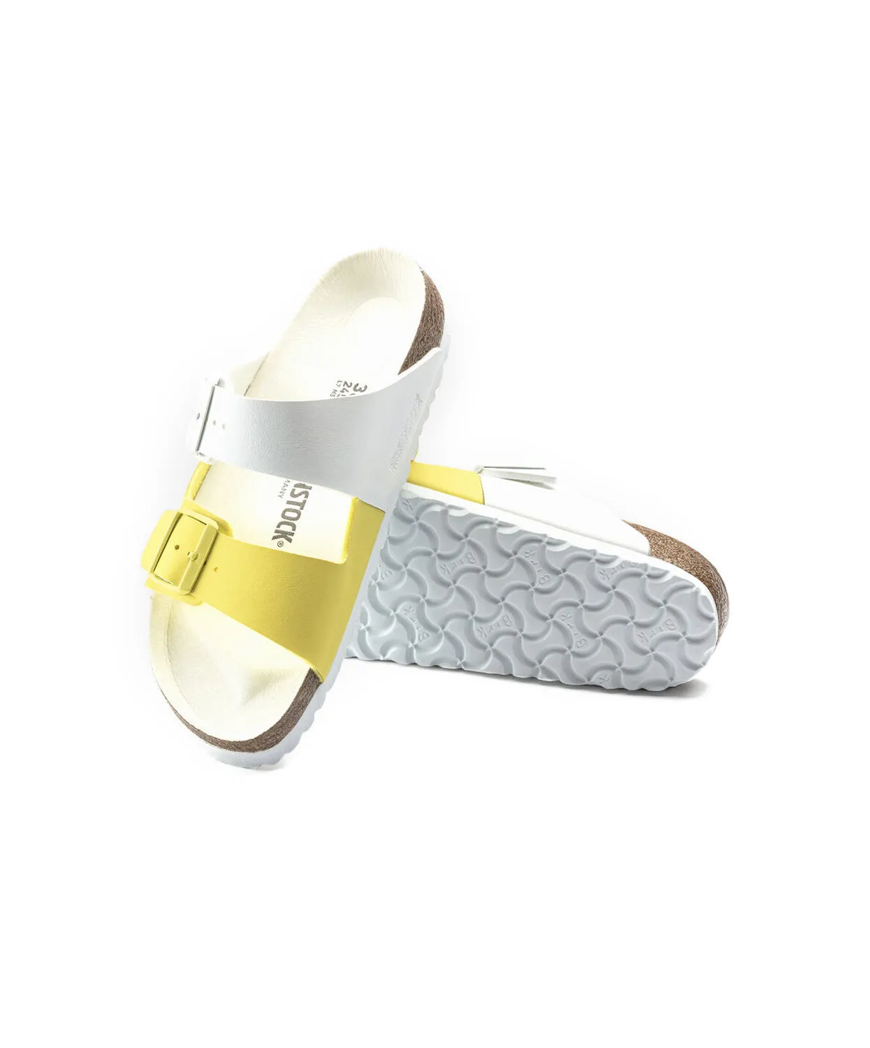 Birkenstock Arizona Split Birko-Flor White/Sour Lime Sandals