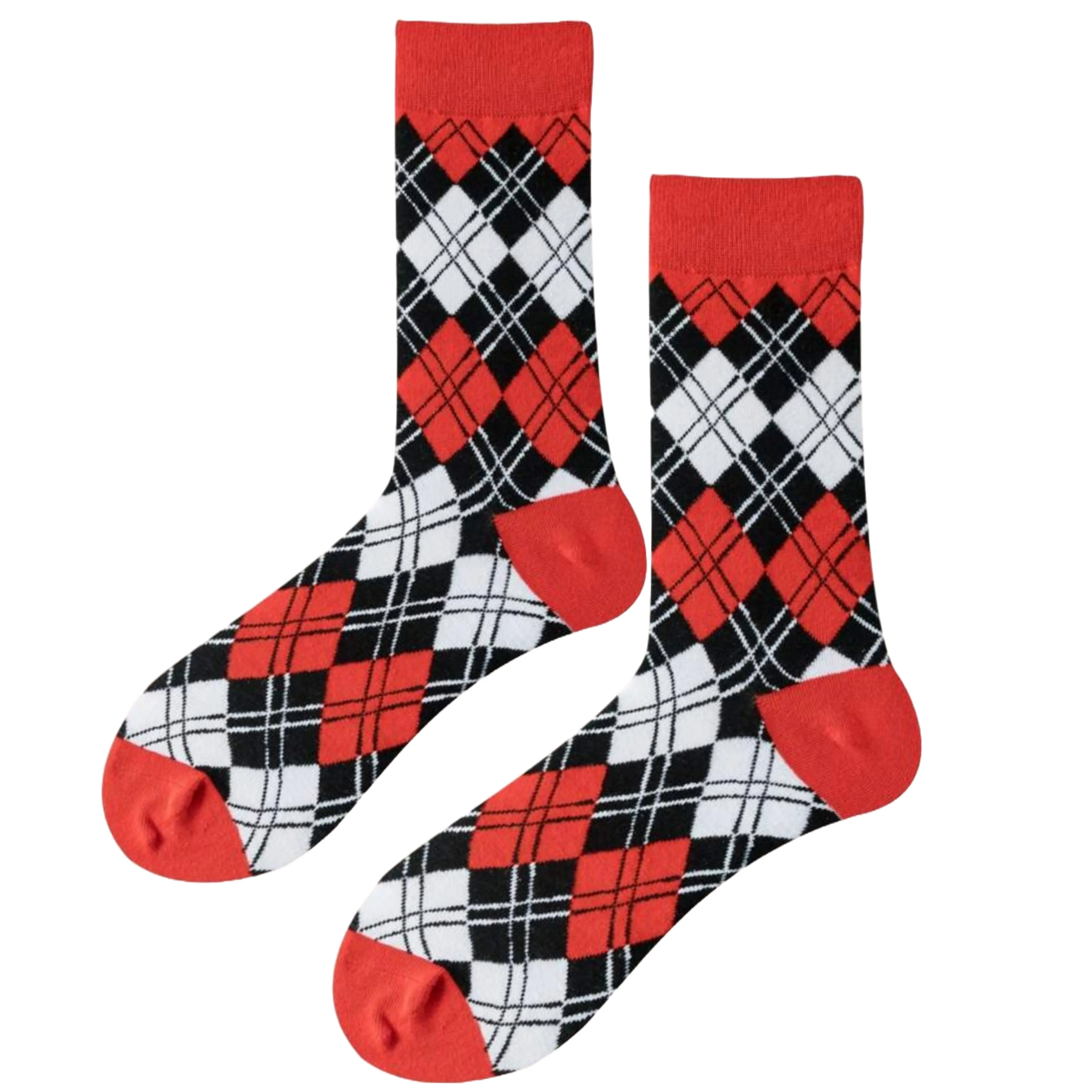 Black and Red Argyle Pattern Socks from the Sock Panda