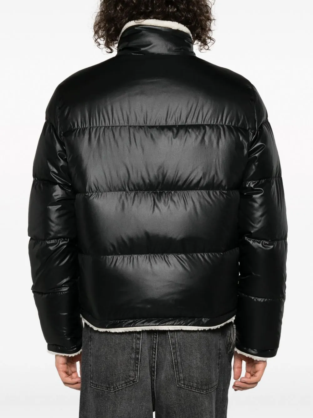 BLACK NYLON DOWN JACKET