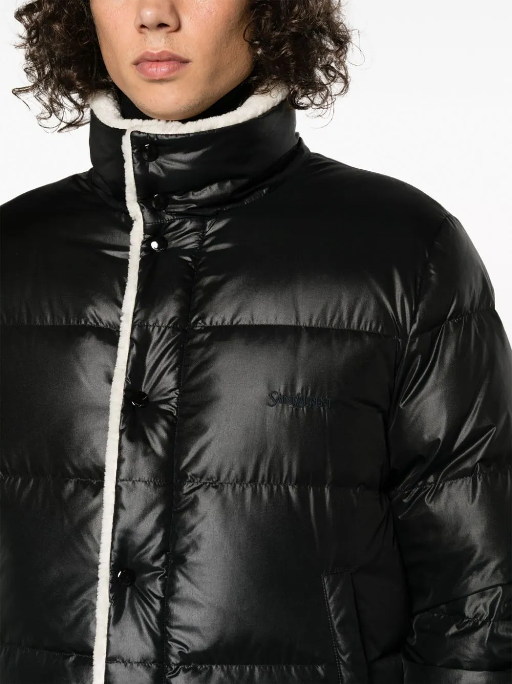 BLACK NYLON DOWN JACKET