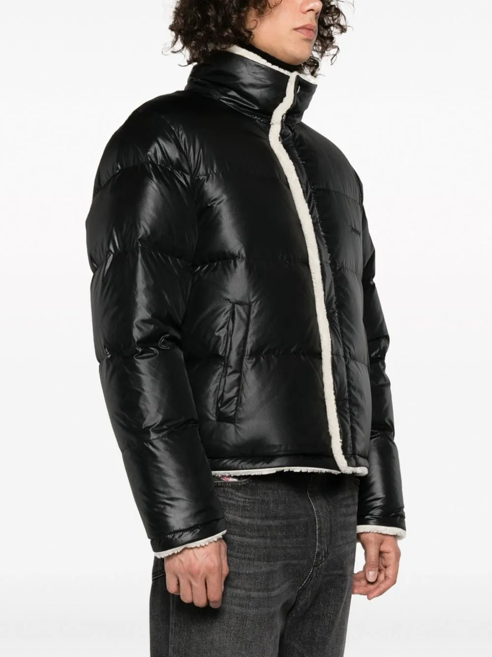 BLACK NYLON DOWN JACKET