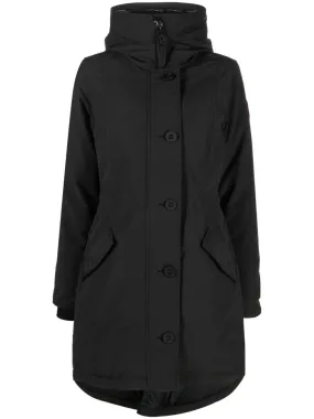 BLACK PADDED JACKET WITH HOOD