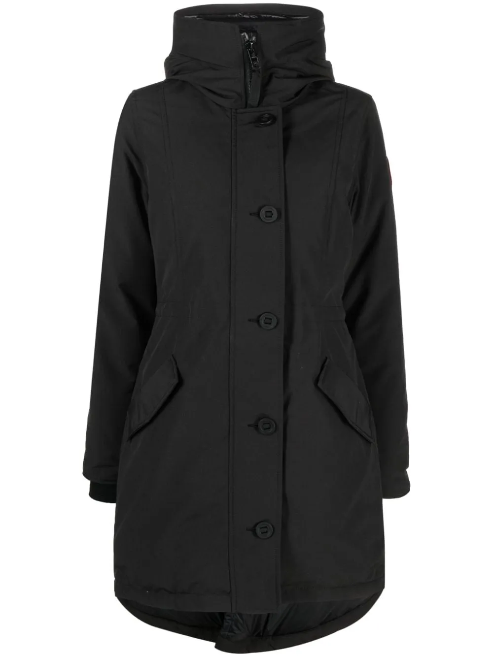 BLACK PADDED JACKET WITH HOOD