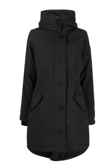 BLACK PADDED JACKET WITH HOOD