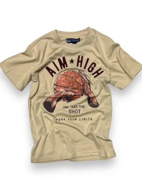 Black Pike Kids 'Aim High' T-Shirt (Khaki) BS4015