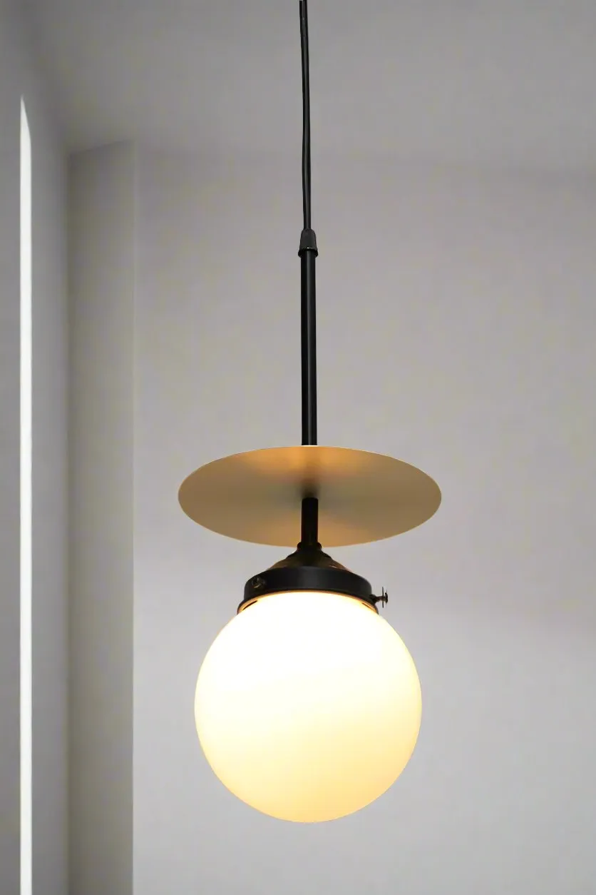 Brass Glass Ball Pole Pendant