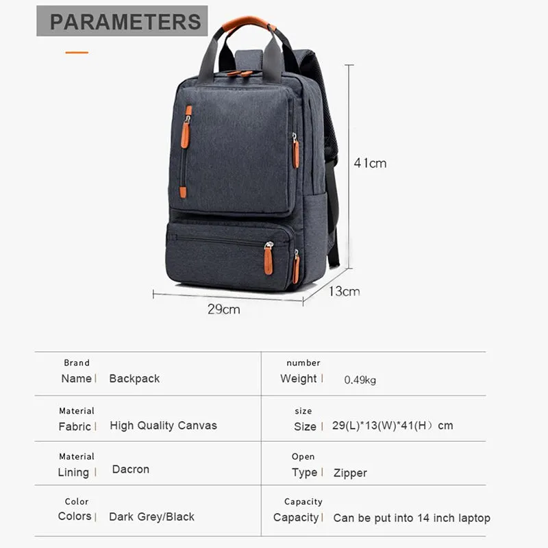 Business Casual Laptop Bag with USB Charging Port