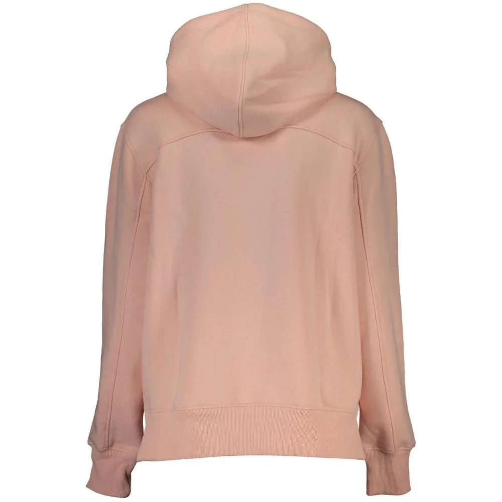 Calvin Klein Chic Pink Fleece Hooded Sweatshirt with Logo Embroidery