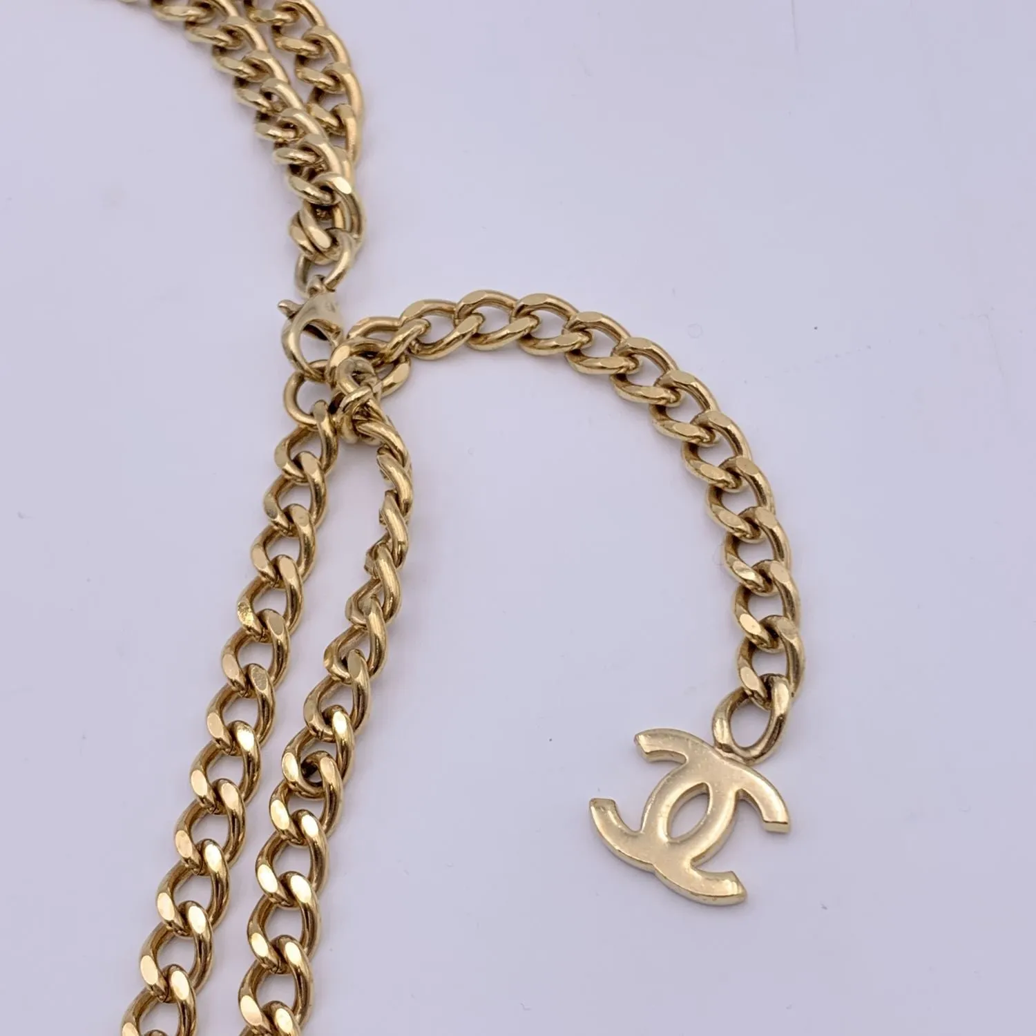 Chanel Vintage Gold Metal Chain Coco Crystals Belt or Necklace