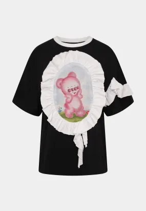 Charles Jeffery Loverboy Ruffle Patch Tee Black   White Cute
Gromlin