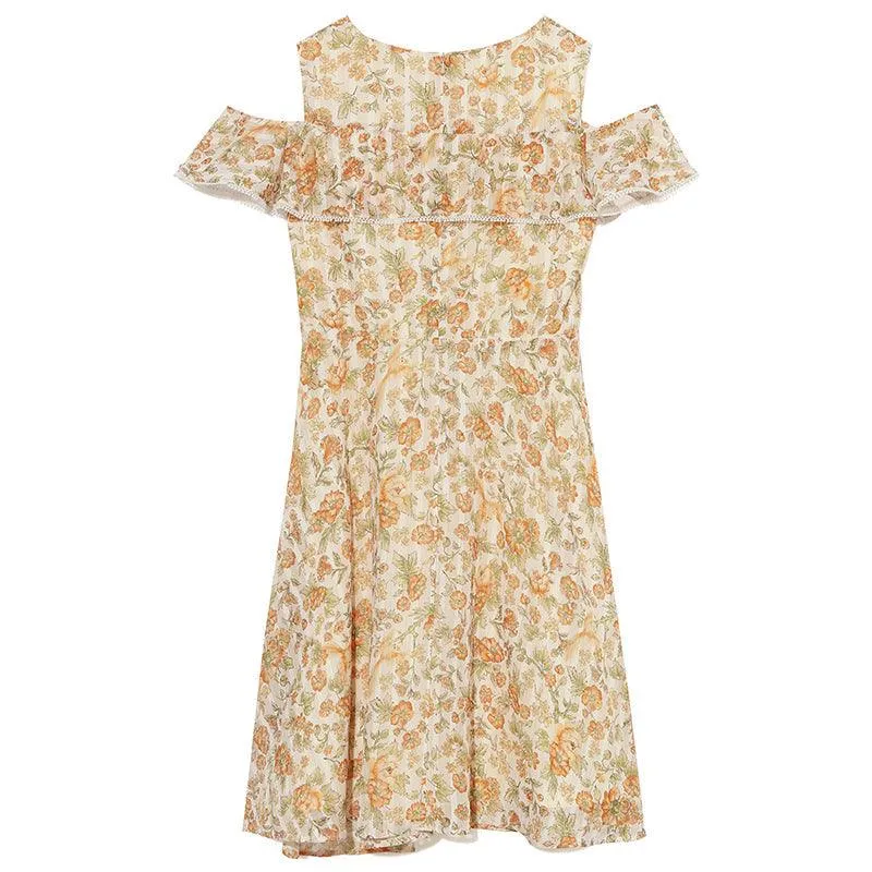 Cold Shoulder Floral Dress