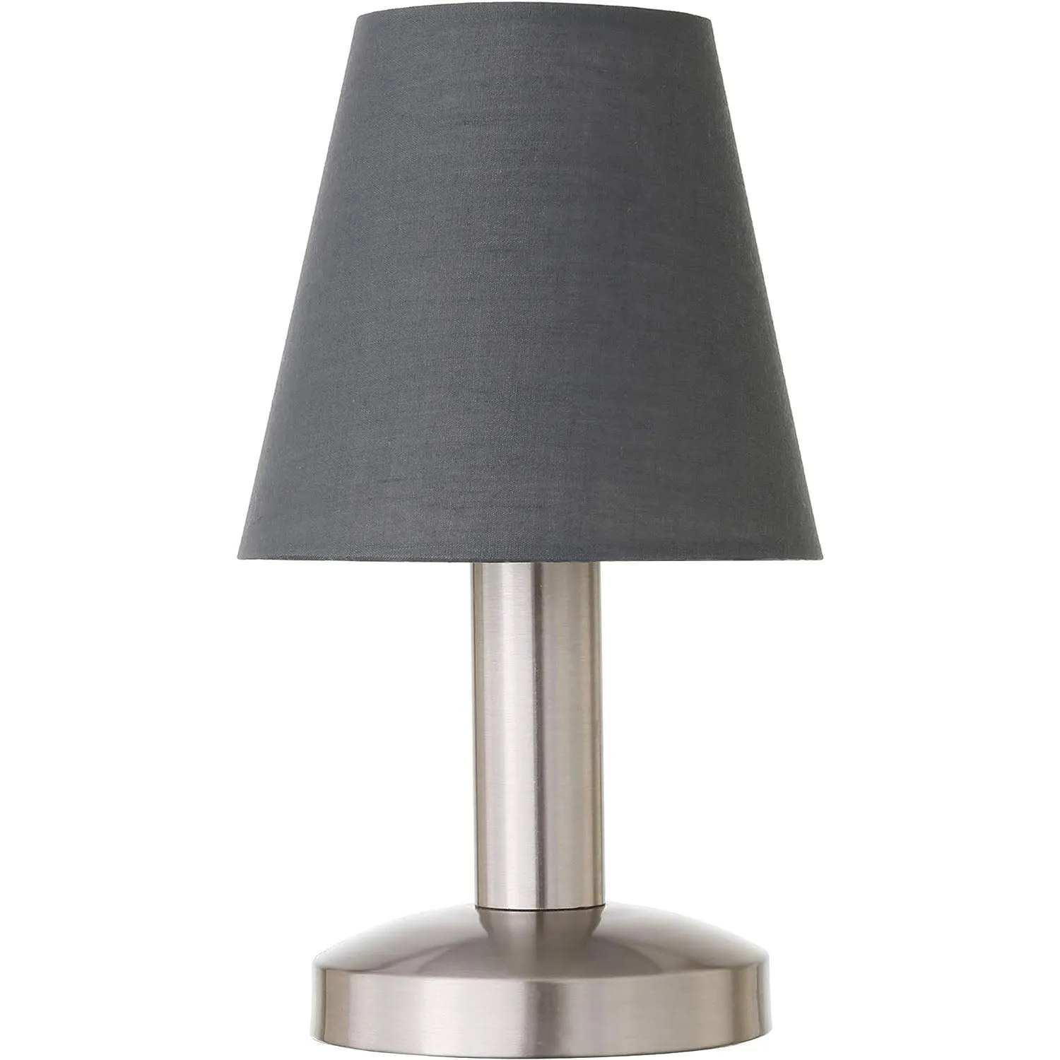 Cone Shape Metal Base Table Lamp with LED Bulb - 5.5" x 5.5" x 9.7", Brushed Nickel