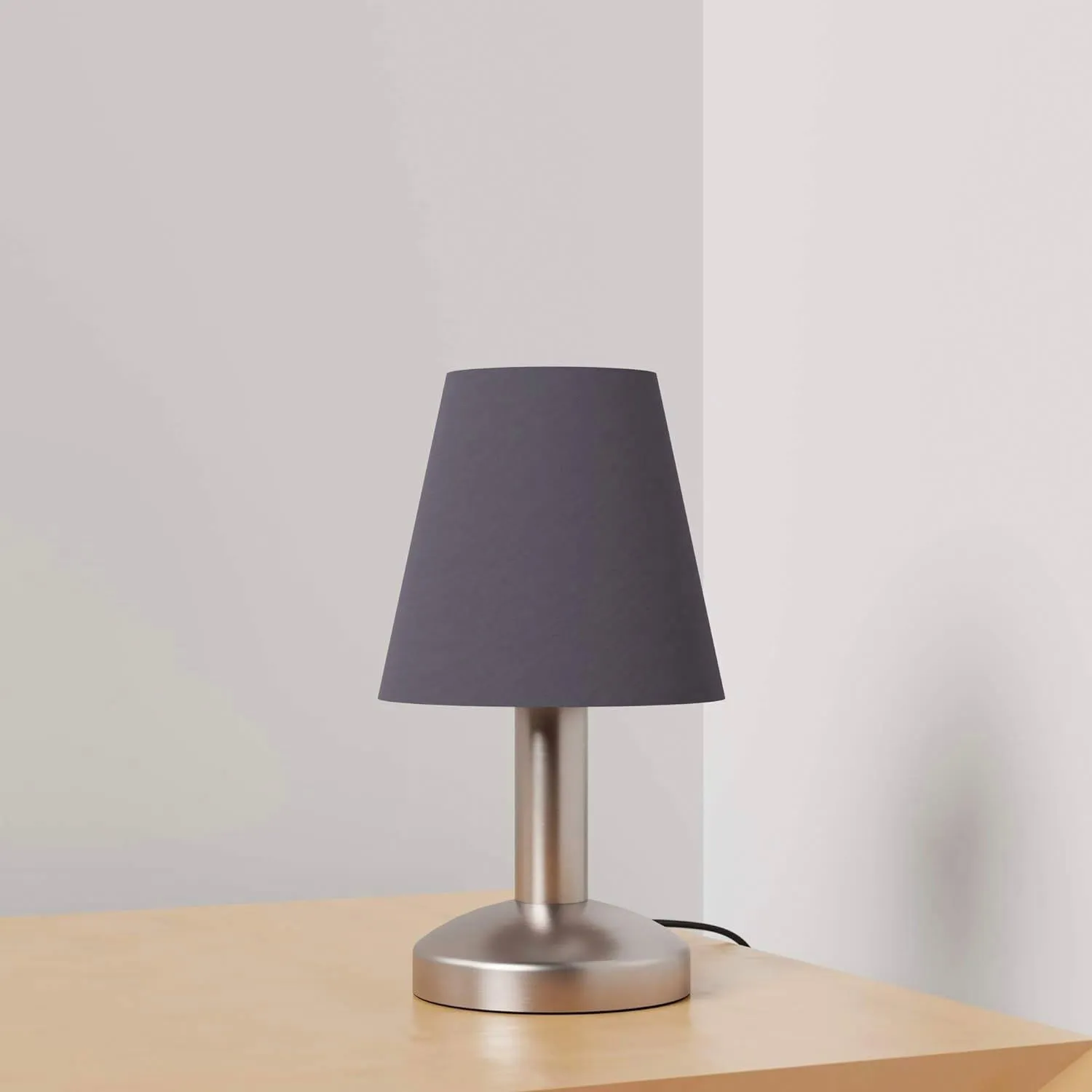 Cone Shape Metal Base Table Lamp with LED Bulb - 5.5" x 5.5" x 9.7", Brushed Nickel