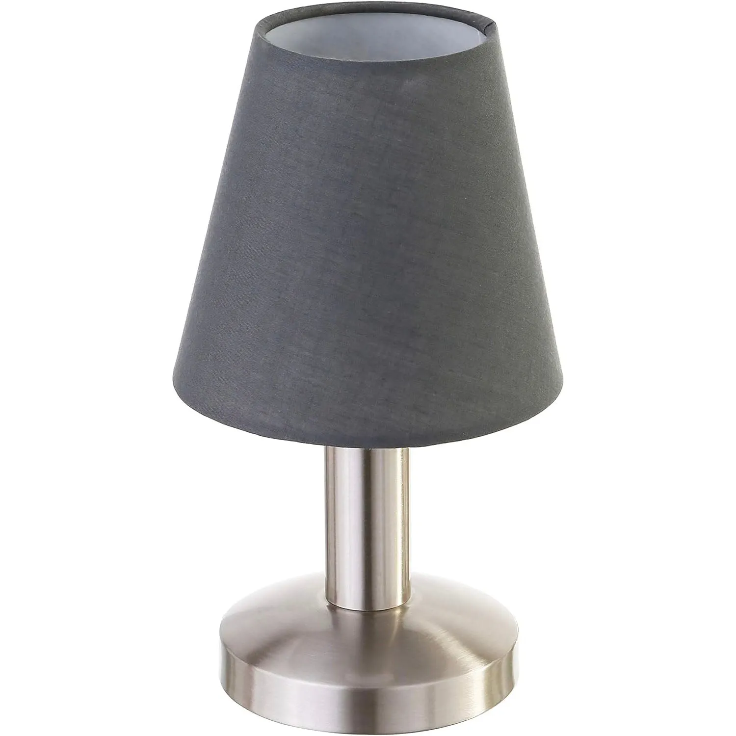 Cone Shape Metal Base Table Lamp with LED Bulb - 5.5" x 5.5" x 9.7", Brushed Nickel