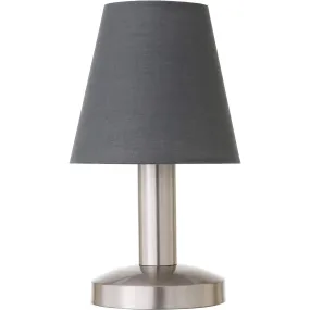 Cone Shape Metal Base Table Lamp with LED Bulb - 5.5" x 5.5" x 9.7", Brushed Nickel