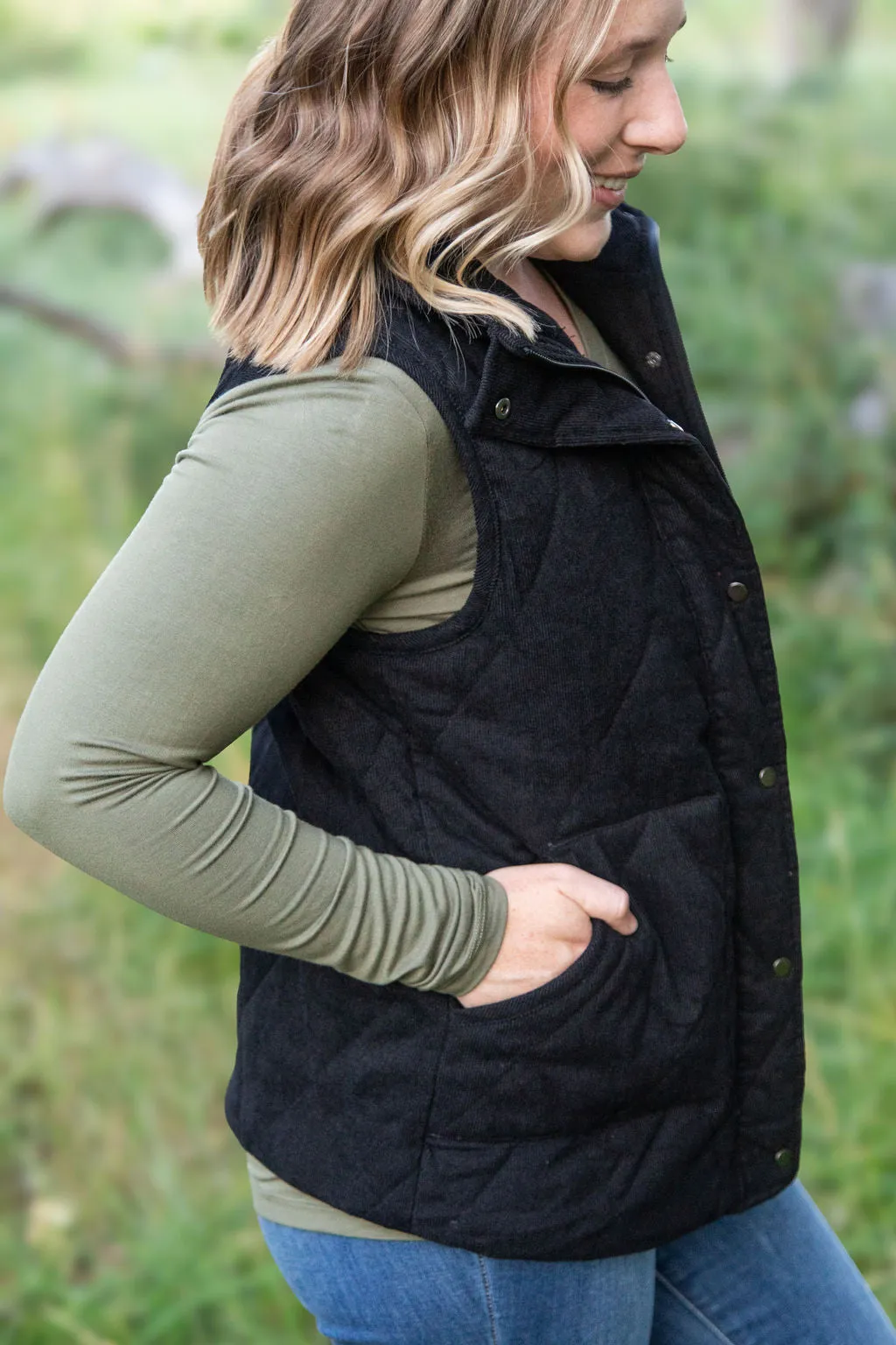 Corduroy Vest - Black by Michelle Mae