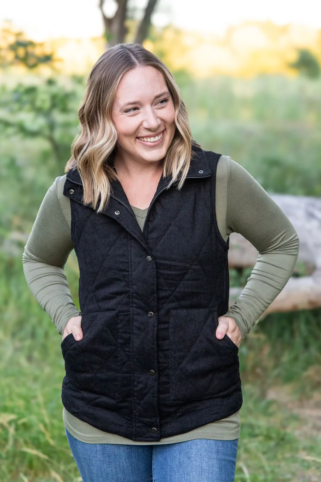 Corduroy Vest - Black by Michelle Mae