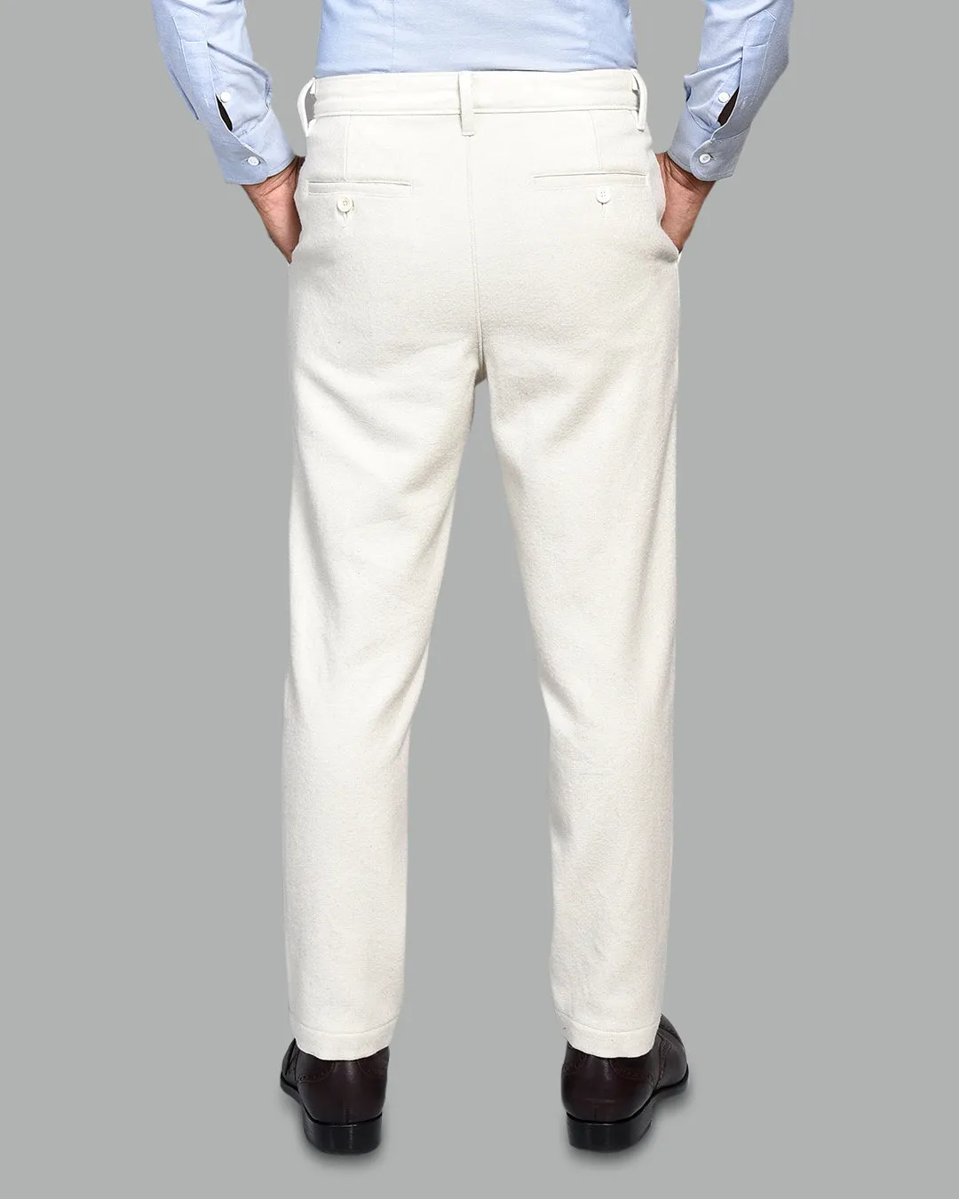 Cream Winter Pant in Recycled Wool