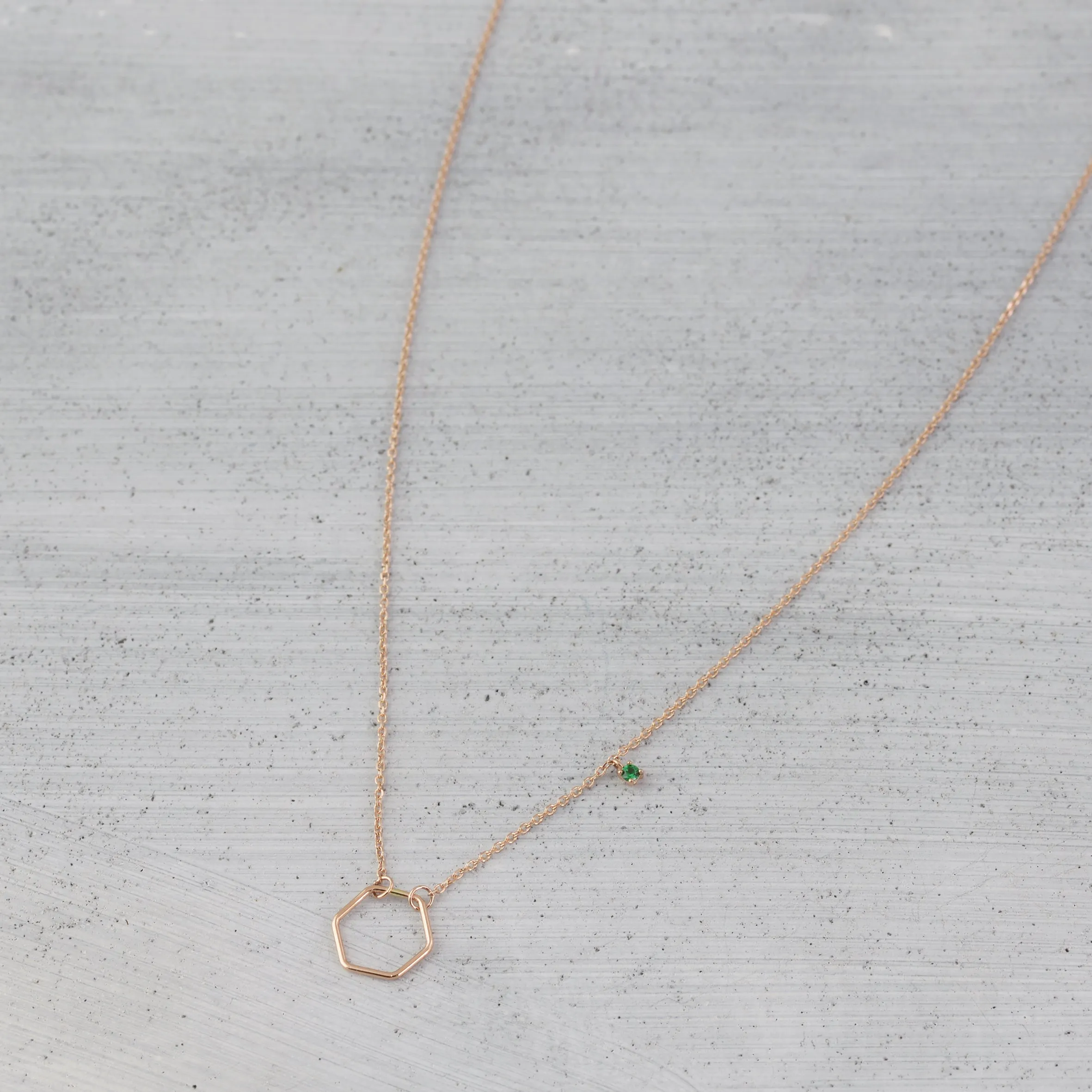 Dainty hexagon eternity Necklace - 14K/ 18K Gold