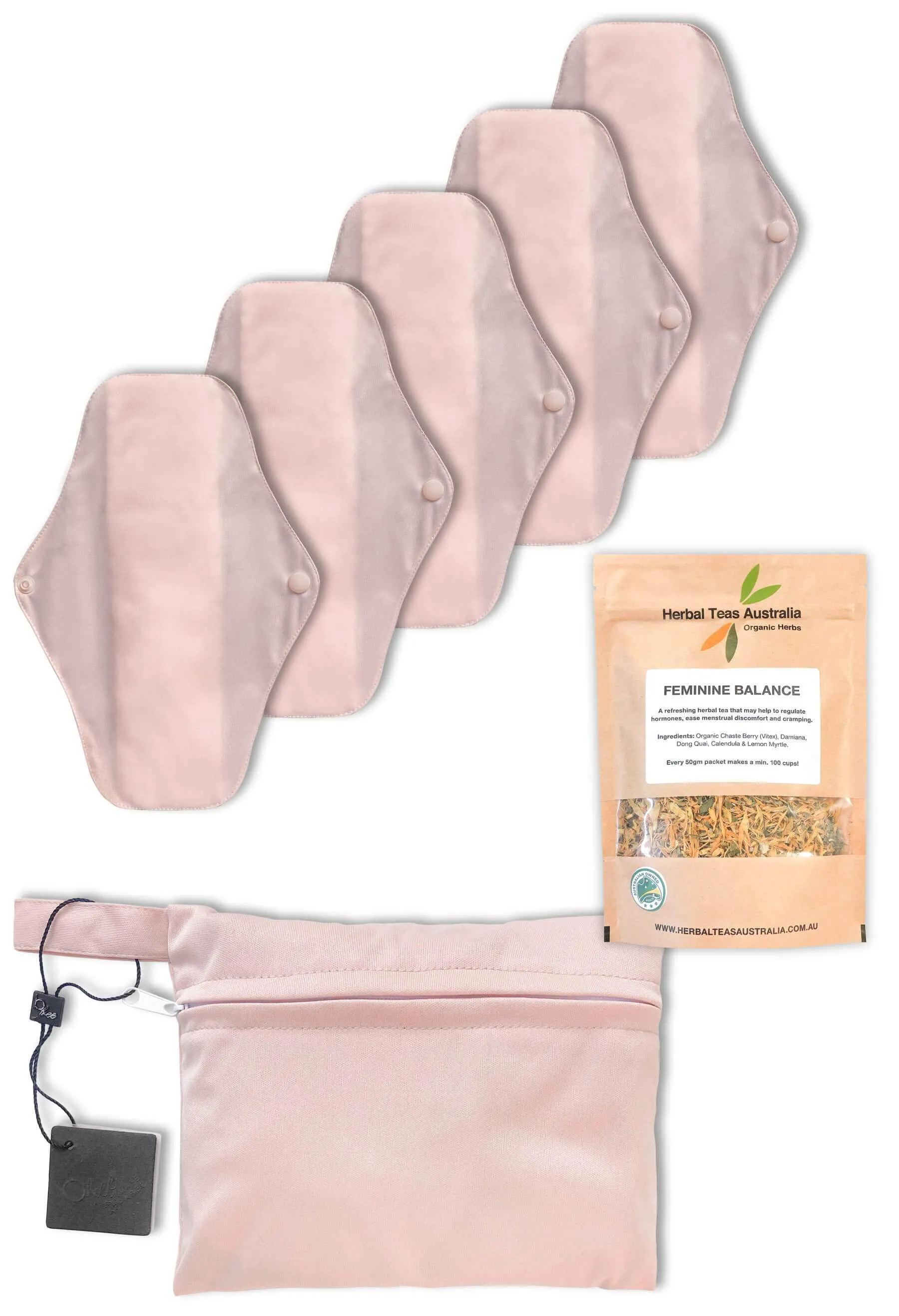 Day Reusable Stay-Dry Pads   Hormone Balancing Tea Set