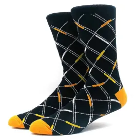 Diagonal Line Grid Socks from the Sock Panda (Adult Large - Men's Shoe Sizes 8-12)