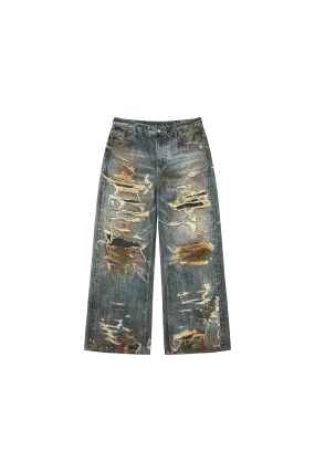 Distressed Camouflage Jeans