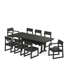 Edge 9 Piece Farmhouse Dining Set with Trestle Legs