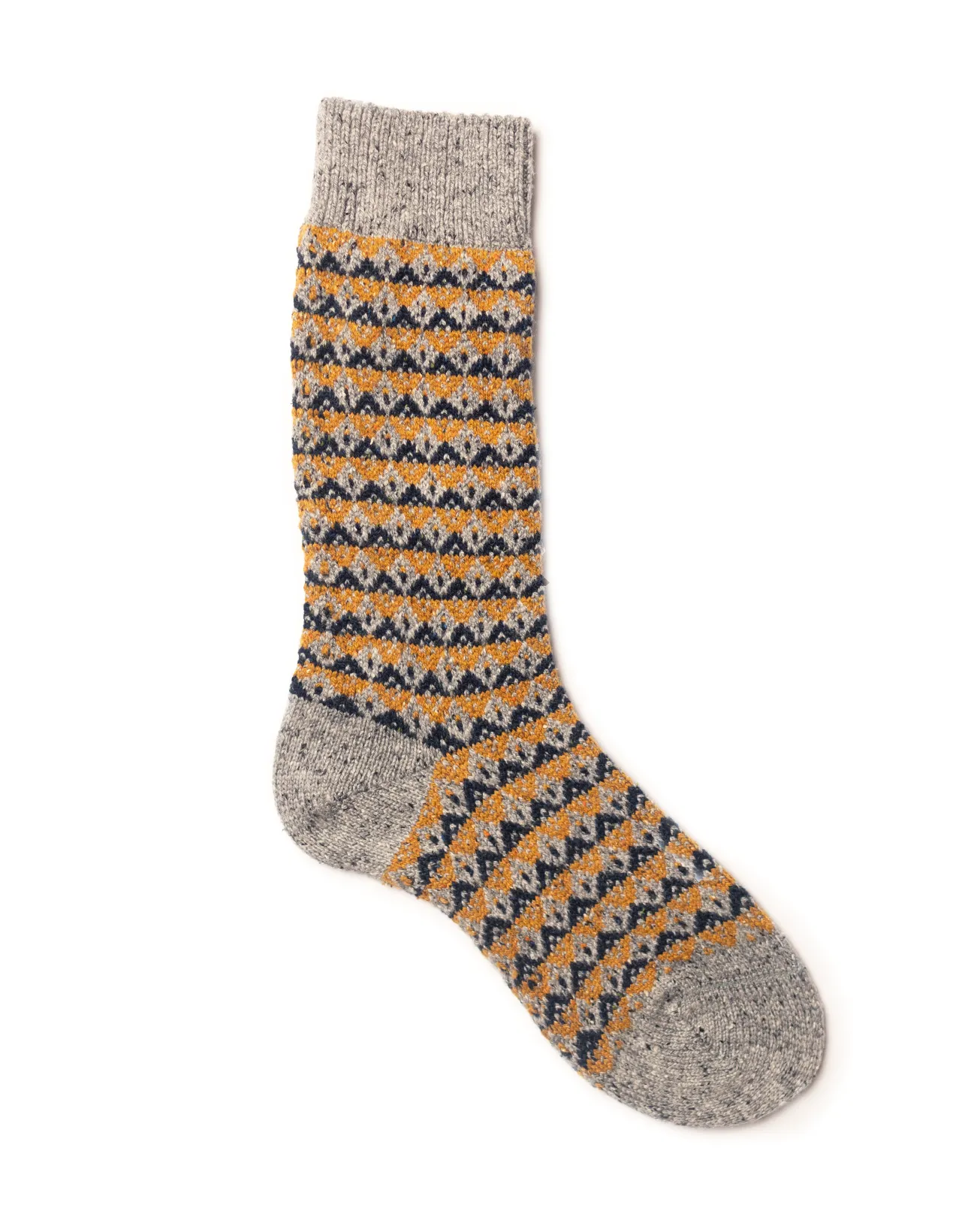 FLECK FAIR ISLE WOOL MID CALF - MID GREY