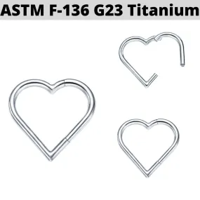 G23 Titanium Heart Shape Hinged Clicker