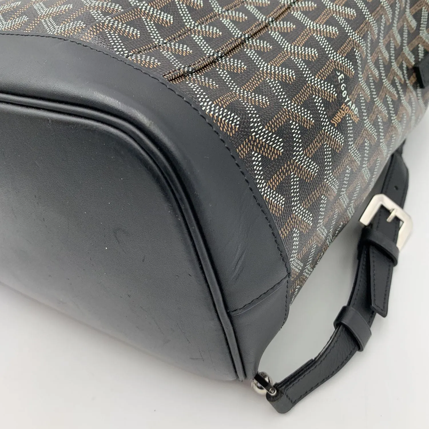 Goyard Black Goyardine Canvas and Leather Alpin MM Backpack Bag